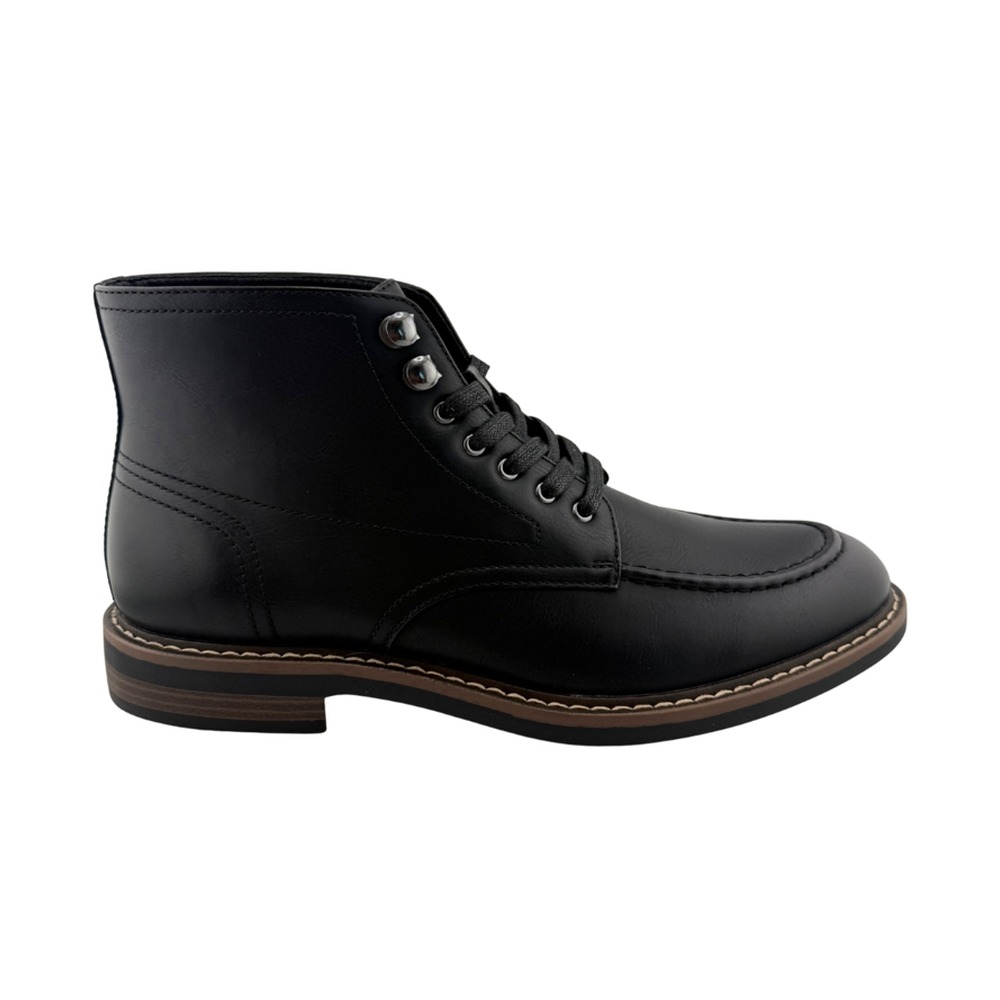 Rush Gordon Rush apron-toe boot in black leather, side profile