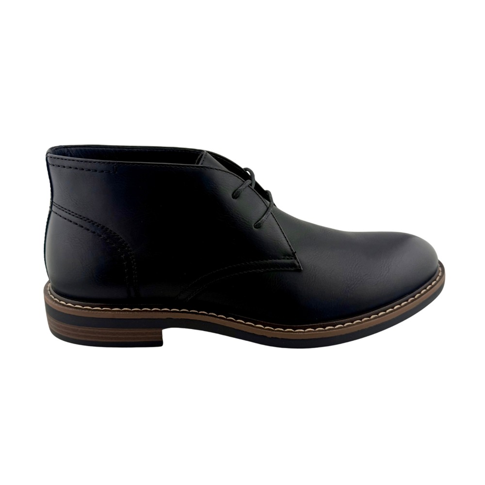 Rush Gordon Rush chukka boot in black leather, side profile