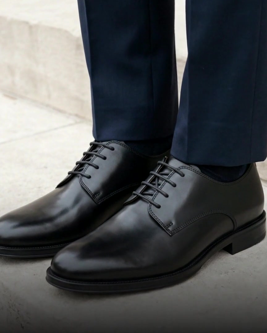 A Whitmore derby worn on stone steps